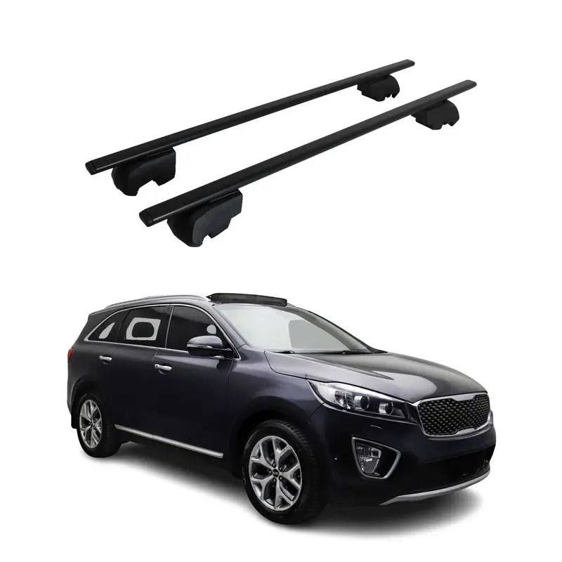 Barres de toit Transversales pour Kia Sorento 2016-2020 Acier Noir ABE