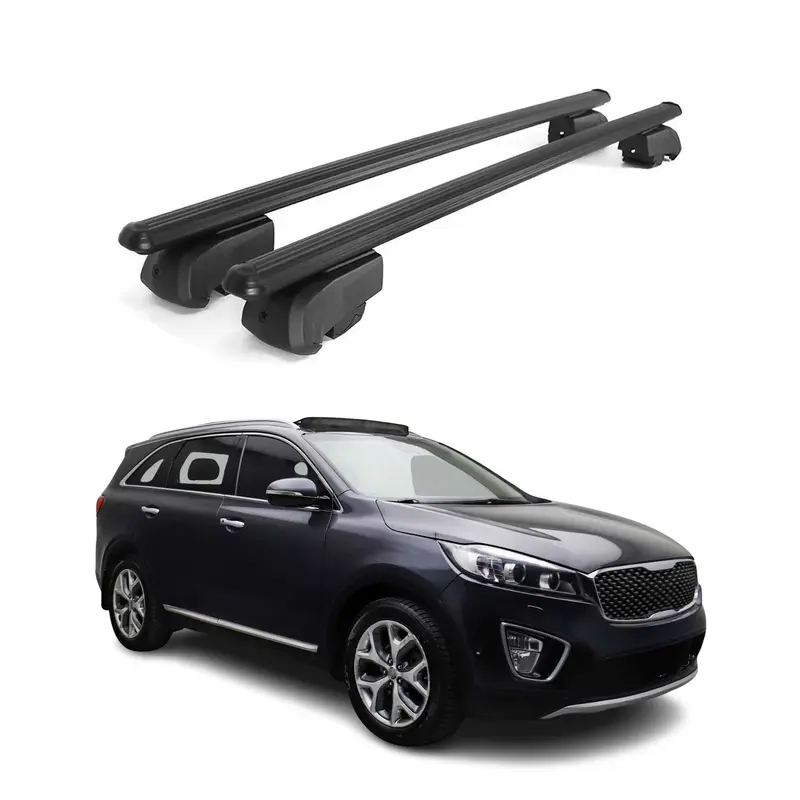 Barres de toit Transversales pour Kia Sorento 2016-2020 Aluminium Noir ABE