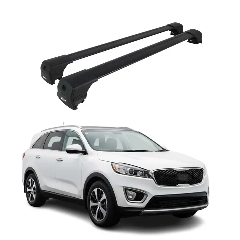 Barres De Toit Transversales pour Kia Sorento mk3 2015-2020 Aluminium Noir 2Pcs