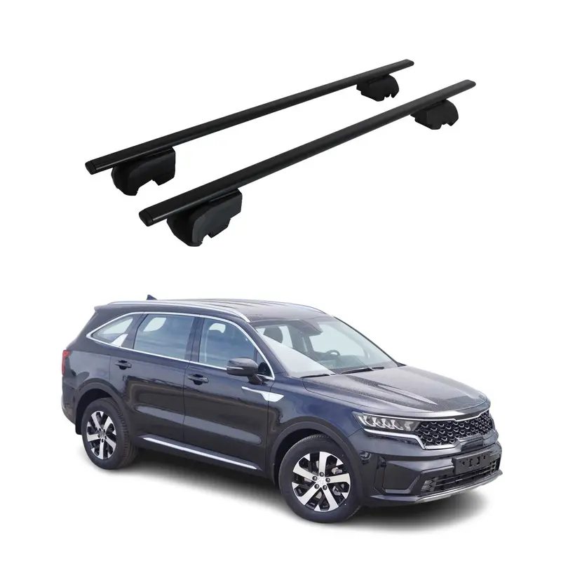 Barres de toit Transversales pour Kia Sorento MQ4 2020-2023 Acier Noir ABE