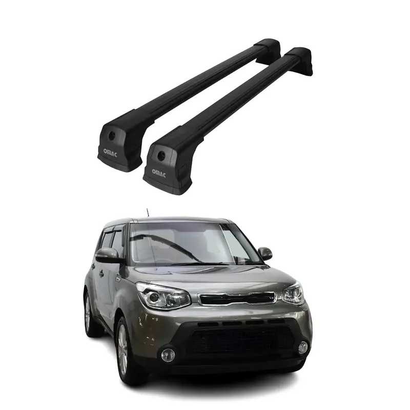 Barres de toit transversales pour Kia Soul 2013-2019 SUV Aluminium Noir