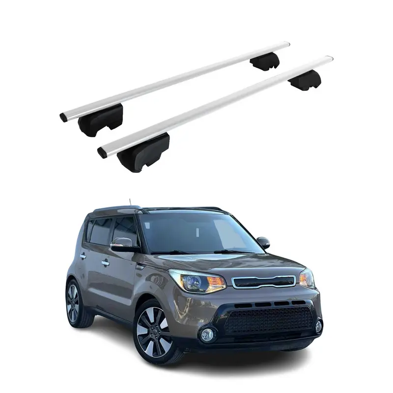 Barres de toit Transversales pour Kia Soul 2014-2019 Acier Argent ABE