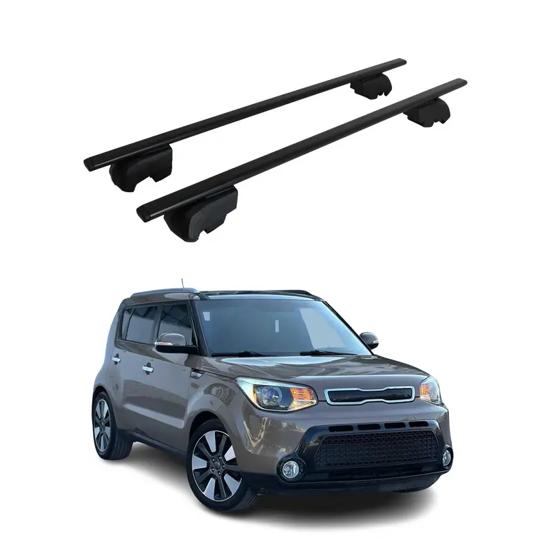 Barres de toit Transversales pour Kia Soul 2014-2019 Acier Noir ABE
