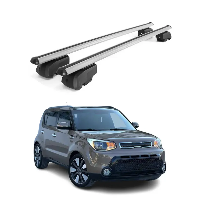 Barres de toit Transversales pour Kia Soul 2014-2019 Aluminium Gris ABE