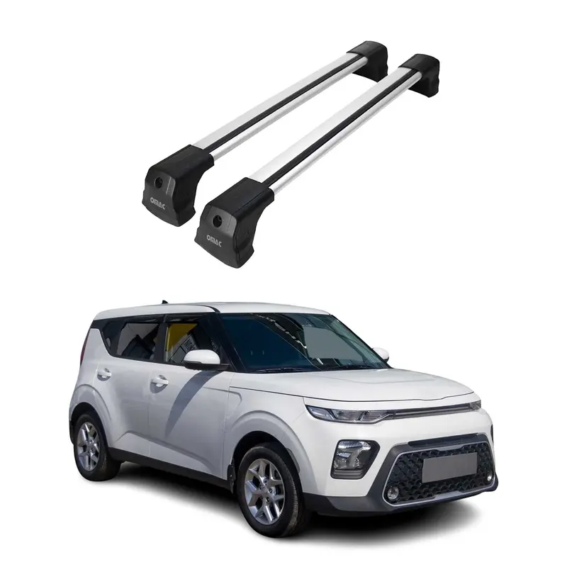 Barres de toit transversales pour Kia Soul 2020-2026 SUV Aluminium Gris