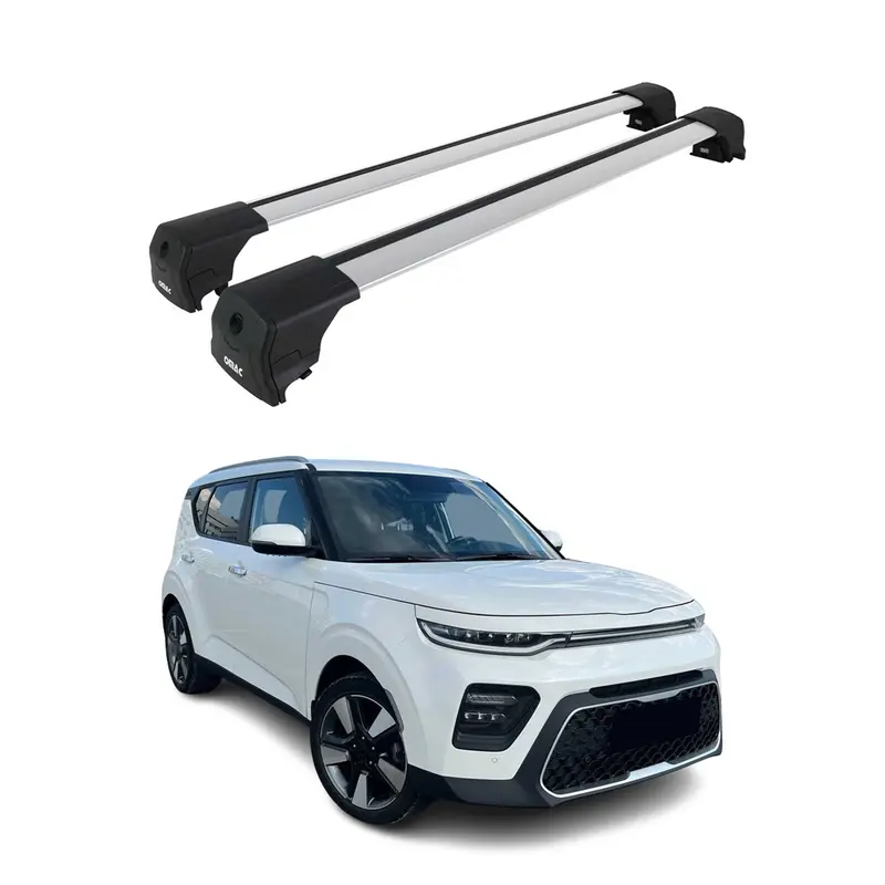Barres De Toit Transversales pour Kia Soul X-Line 2019-2026 Alu Gris ABE