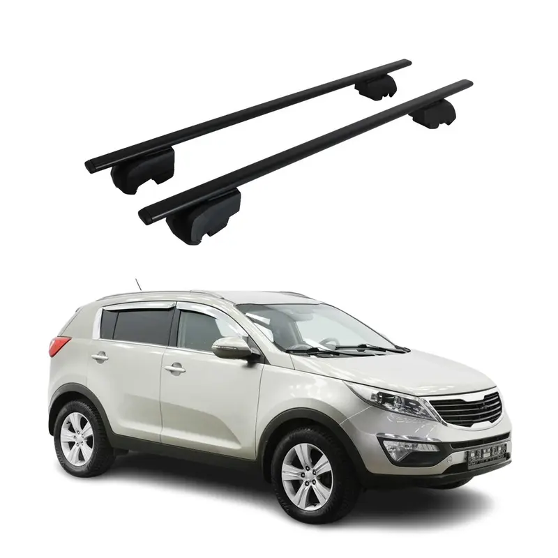 Barres de toit Transversales pour Kia Sportage 2010-2015 Acier Noir ABE