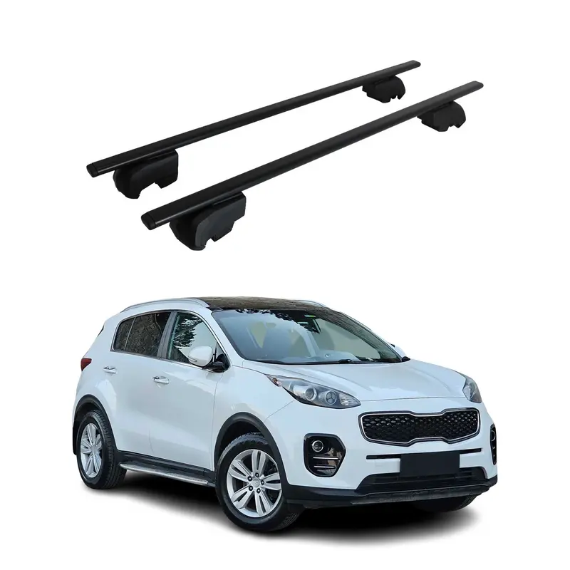 Barres de toit Transversales pour Kia Sportage 2015-2021 Acier Noir ABE