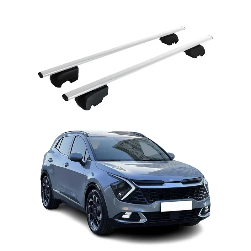Barres de toit Transversales pour Kia Sportage 2021-2023 Acier Argent ABE