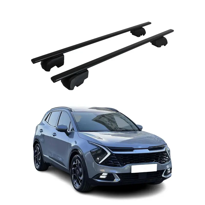 Barres de toit Transversales pour Kia Sportage 2021-2023 Acier Noir ABE