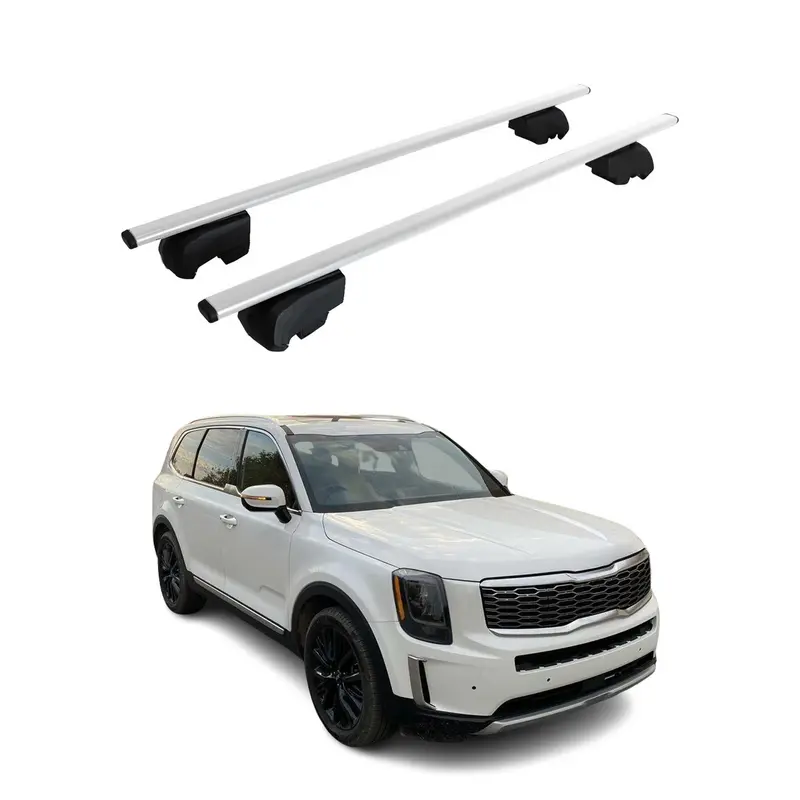 Barres de toit Transversales pour Kia Telluride 2020-2023 Acier Argent ABE