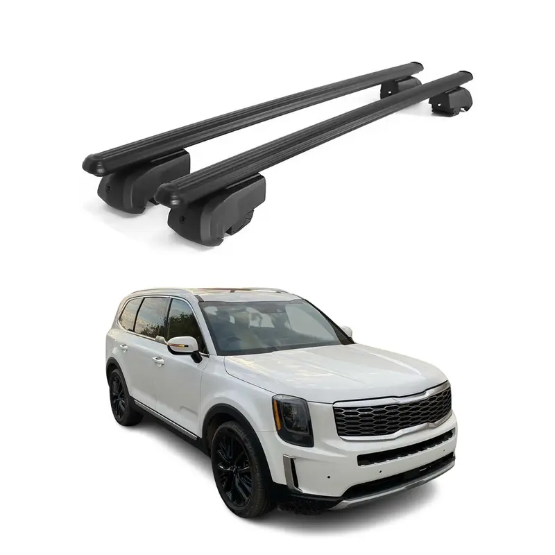 Barres de toit Transversales pour Kia Telluride 2020-2023 Aluminium Noir