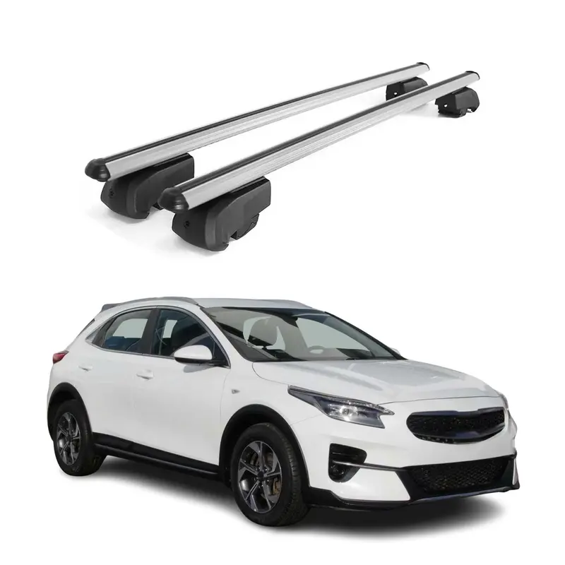 Barres de toit Transversales pour Kia Xceed 2019-2023 Aluminium Gris ABE