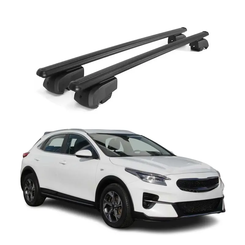 Barres de toit Transversales pour Kia Xceed 2019-2023 Aluminium Noir ABE