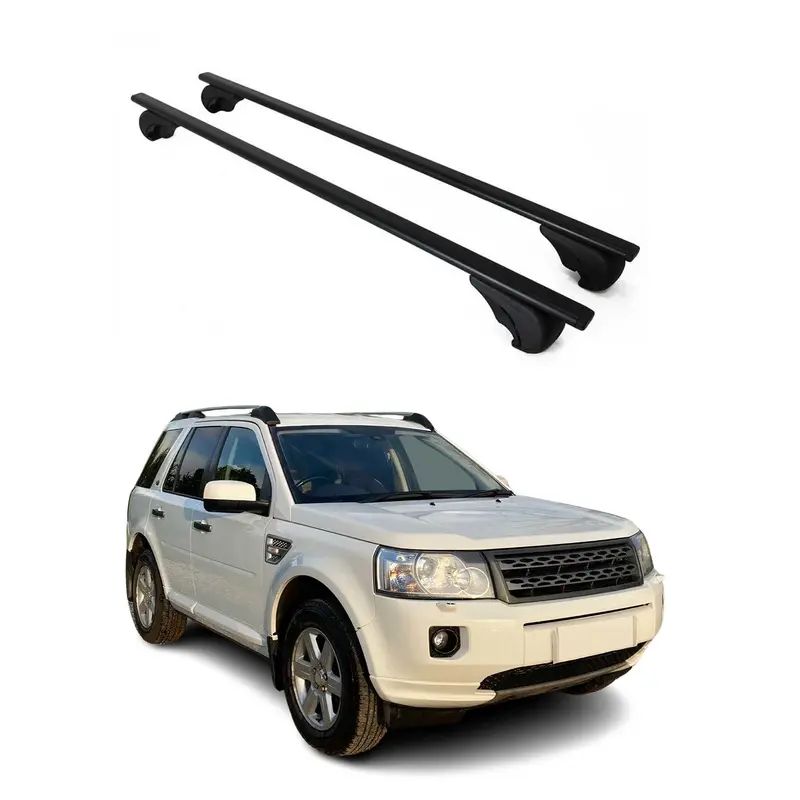 Barres de toit Transversales pour Land Rover Freelander 2 2007-2015 Acier Noir