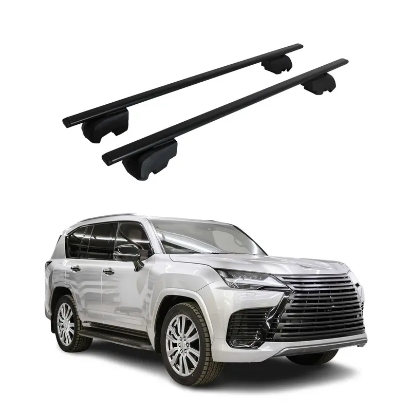 Barres de toit Transversales pour Lexus LX 2021-2023 Acier Noir ABE