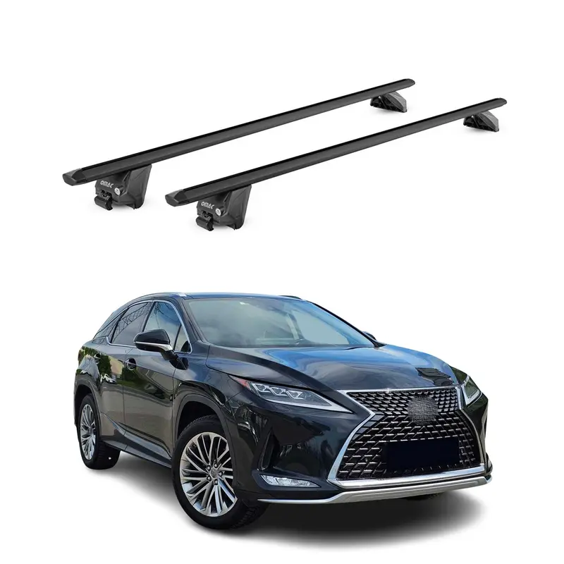 Barres de toit transversales pour Lexus RX IV 2016-2022 Alu Noir 2 pièces ABE
