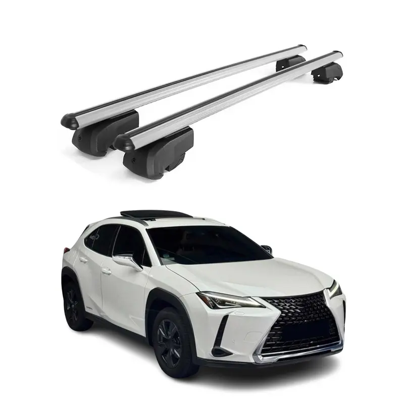 Barres de toit Transversales pour Lexus UX 2019-2021 Aluminium Gris