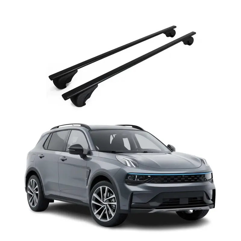 Barres de toit Transversales pour Lynk & Co 01 2021-2026 Acier Noir 2Pcs