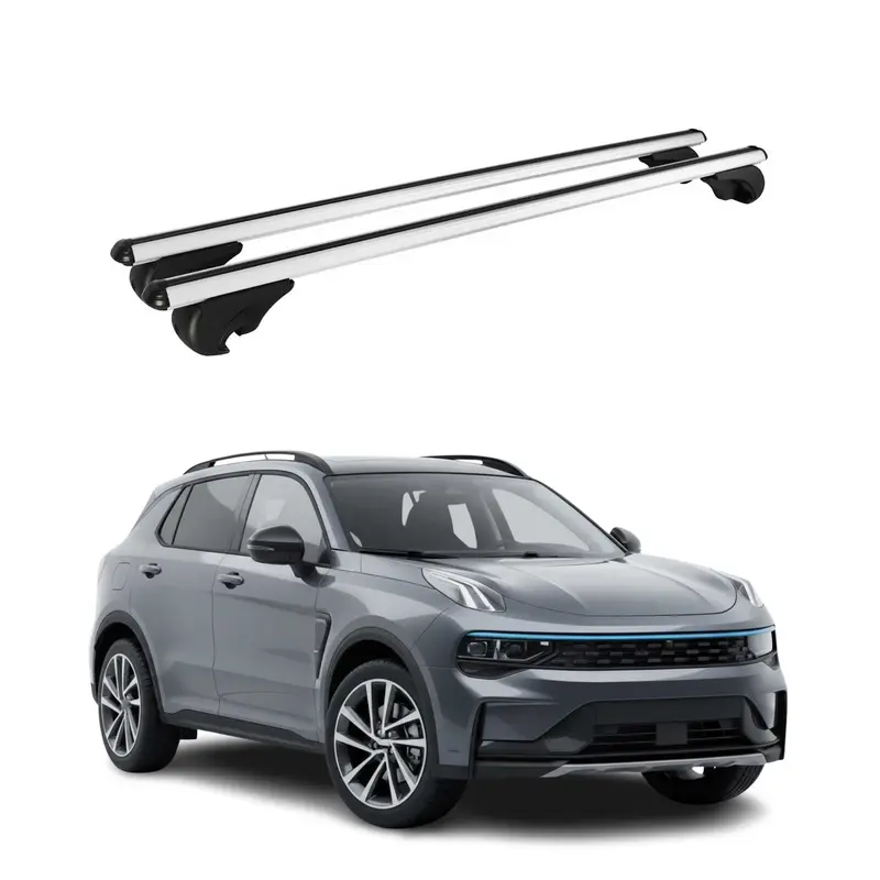 Barres de toit Transversales pour Lynk & Co 01 2021-2026 TÜV Aluminium Gris 2Pcs