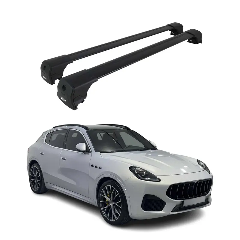 Barres De Toit Transversales pour Maserati Gracela 2023-2026 Alu Noir ABE
