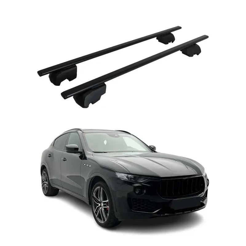 Barres de toit Transversales pour Maserati Levante 2017-2024 ABE Acier Noir 2x