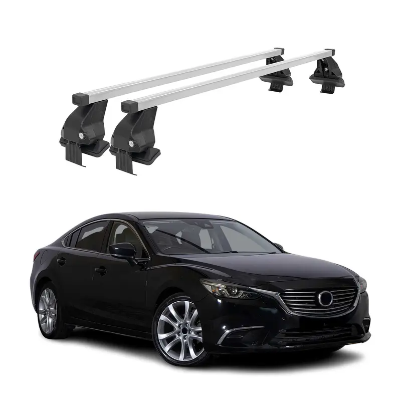 Barres de toit transversales pour Mazda 6 2012-2012 Acier Gris