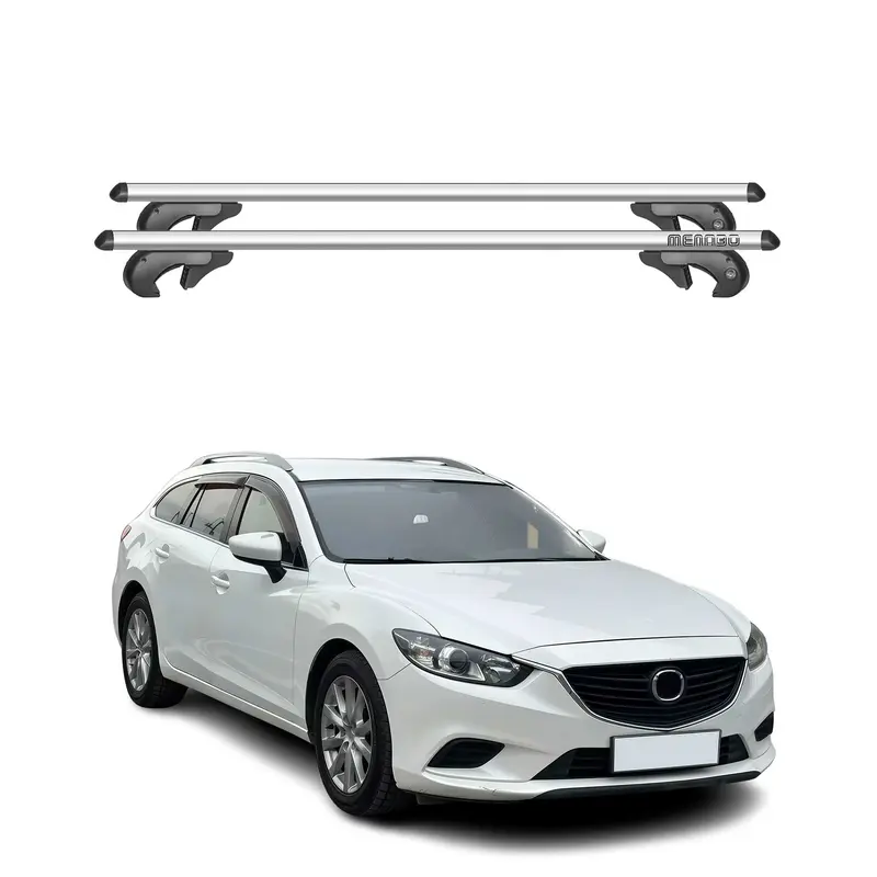 Barres de toit transversales pour Mazda 6 Break 2012-2015 90kg Alu Gris