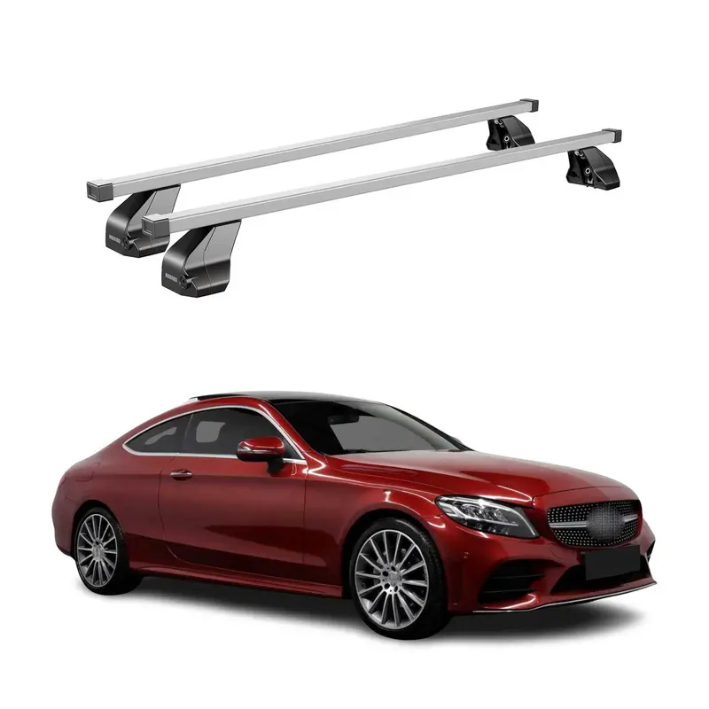 Barres de toit transversales pour Mercedes C Coupe 2015-2023 Acier Gris