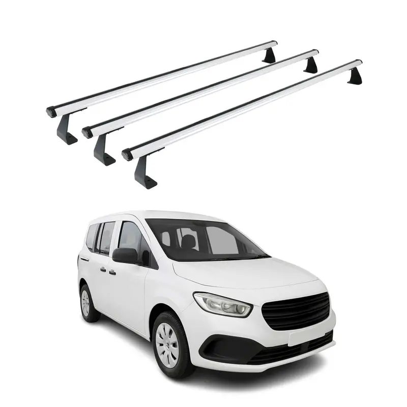 Barres de toit transversales pour Mercedes Citan 2021-2026 Aluminium Gris 3 pcs