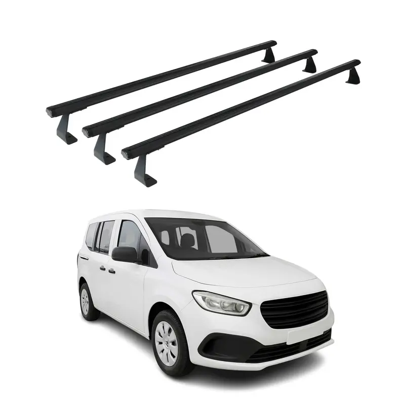 Barres de toit transversales pour Mercedes Citan 2021-2026 Aluminium Noir 3 pcs