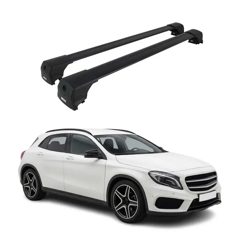 Barres De Toit Transversales pour Mercedes GLA 2014-2020 Aluminium Noir ABE