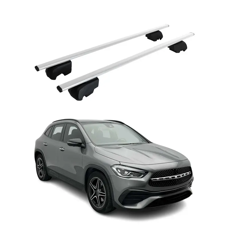 Barres de toit Transversales pour Mercedes GLA 2020-2023 Acier Argent ABE