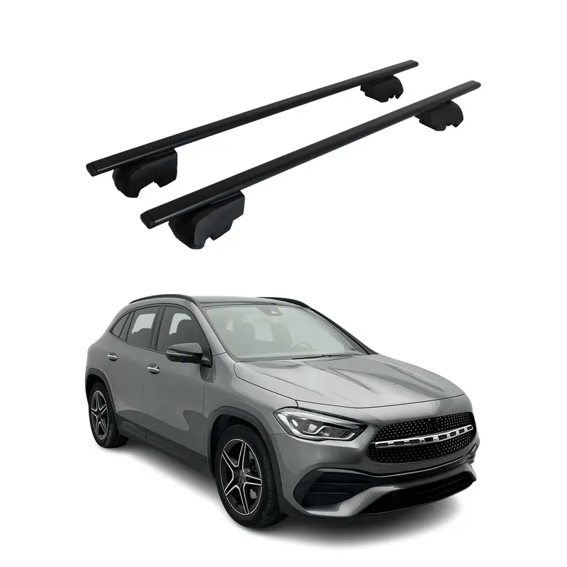 Barres de toit Transversales pour Mercedes GLA 2020-2023 Acier Noir ABE