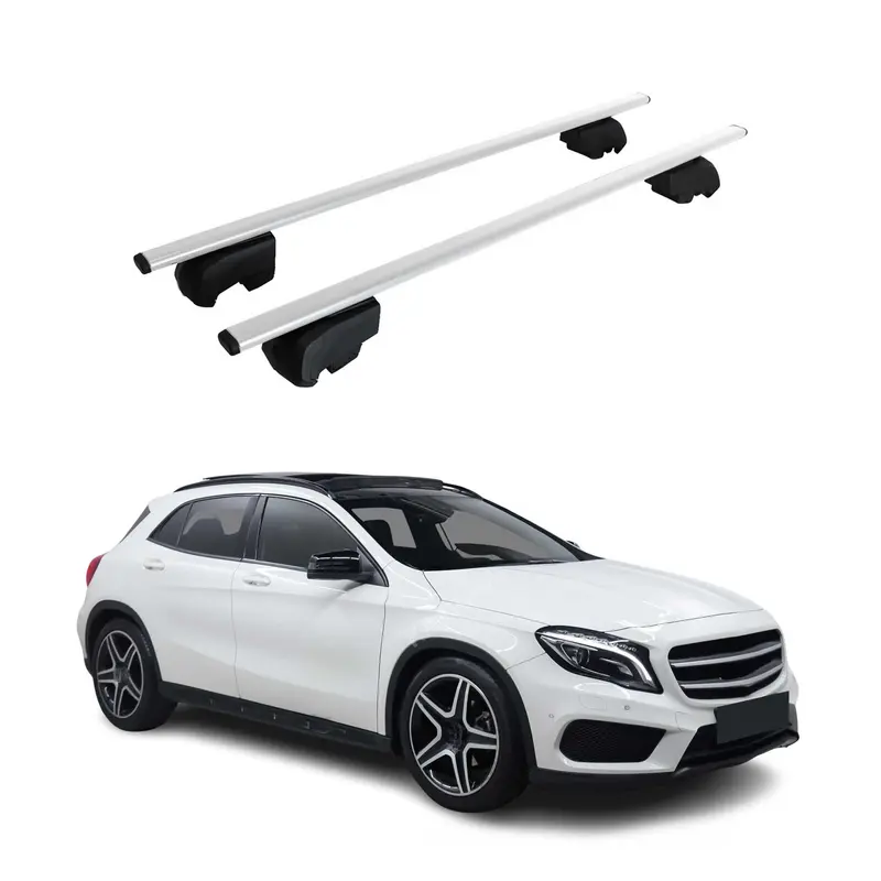 Barres de toit Transversales pour Mercedes GLA X156 2013-2020 Acier Argent ABE
