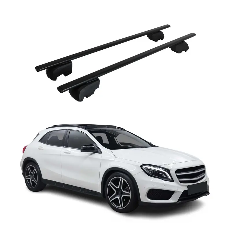 Barres de toit Transversales pour Mercedes GLA X156 2013-2020 Acier Noir ABE