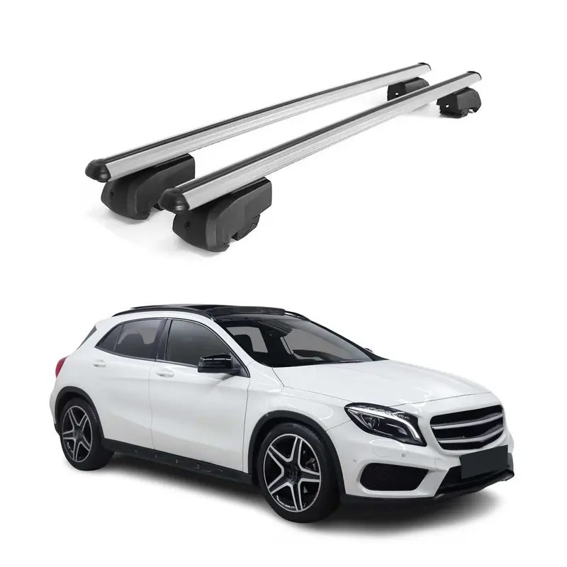 Barres de toit Transversales pour Mercedes GLA X156 2013-2020 Alu Gris ABE