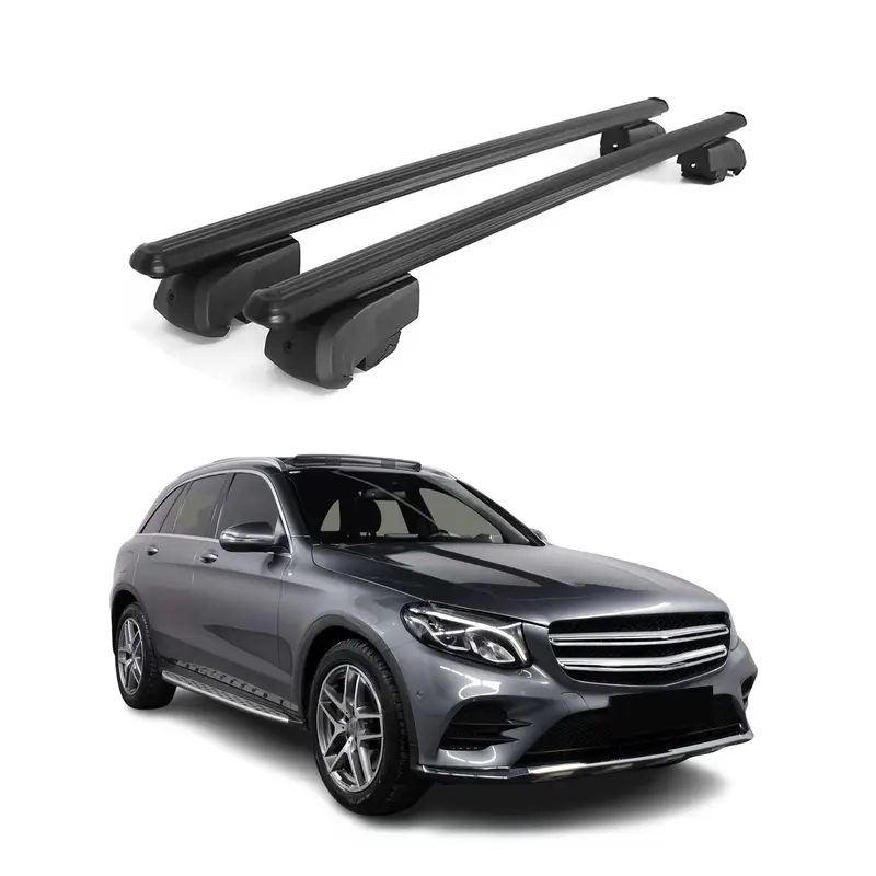 Barres de toit Transversales pour Mercedes GLC X253 2015-2021 ABE Alu Noir