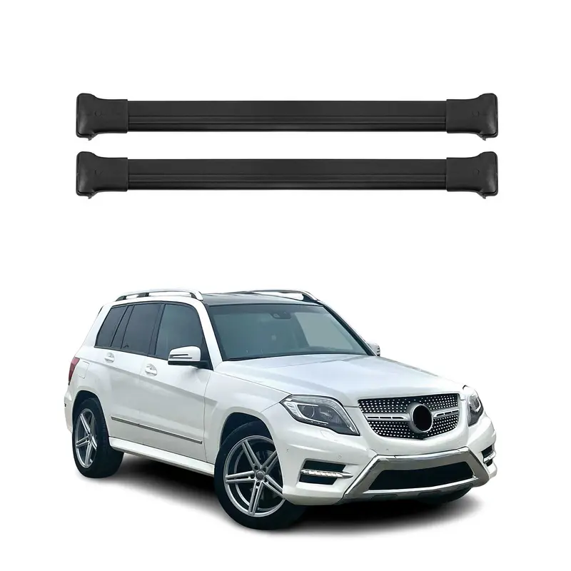 Barres de toit transversales pour Mercedes GLK Klasse X204 2008-2015 Alu Noir 2x