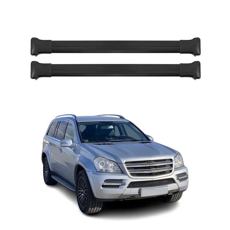 Barres de toit transversales pour Mercedes M Classe 1997-2015 Aluminium Noir 2x