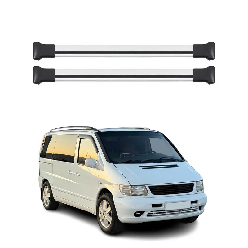Barres de toit transversales pour Mercedes Vito W638 1996-2003 Aluminium Gris