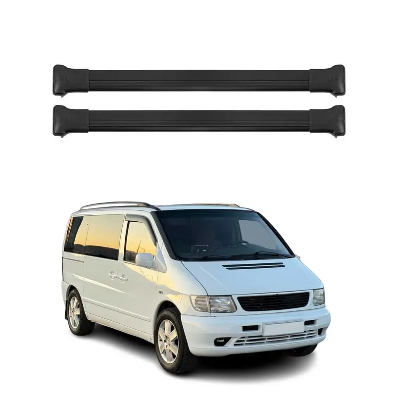 Barres de toit transversales pour Mercedes Vito W638 1996-2003 Aluminium Noir