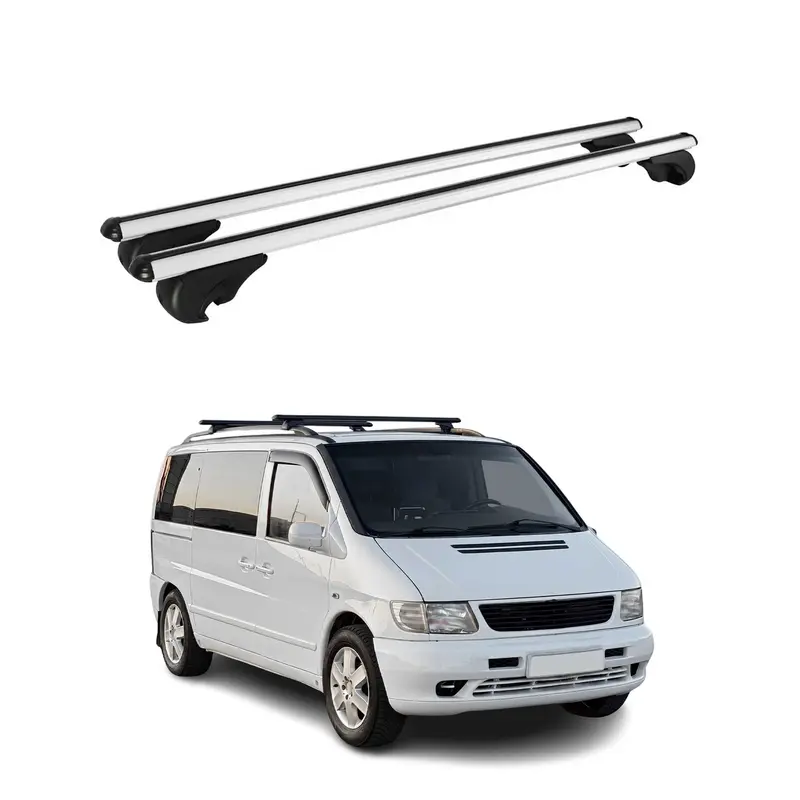 Barres de toit Transversales pour Mercedes Vito W638 1996-2003 TÜV Alu Gris 2x