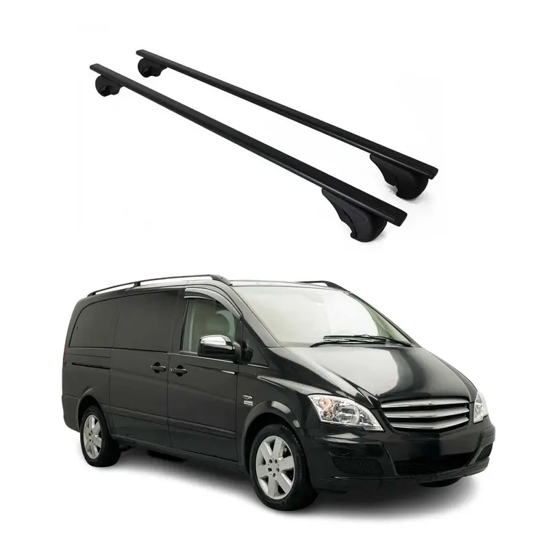 Barres de toit Transversales pour Mercedes Vito W639 2003-2014 Acier Noir