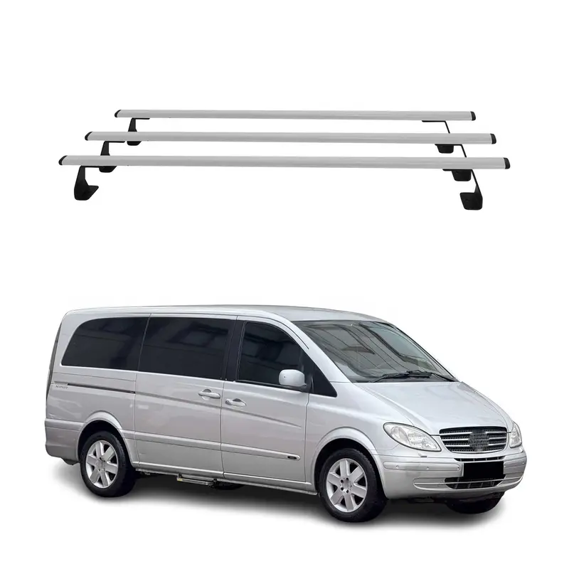 Barres de toit transversales pour Mercedes Vito W639 2003-2014 gris en Alu