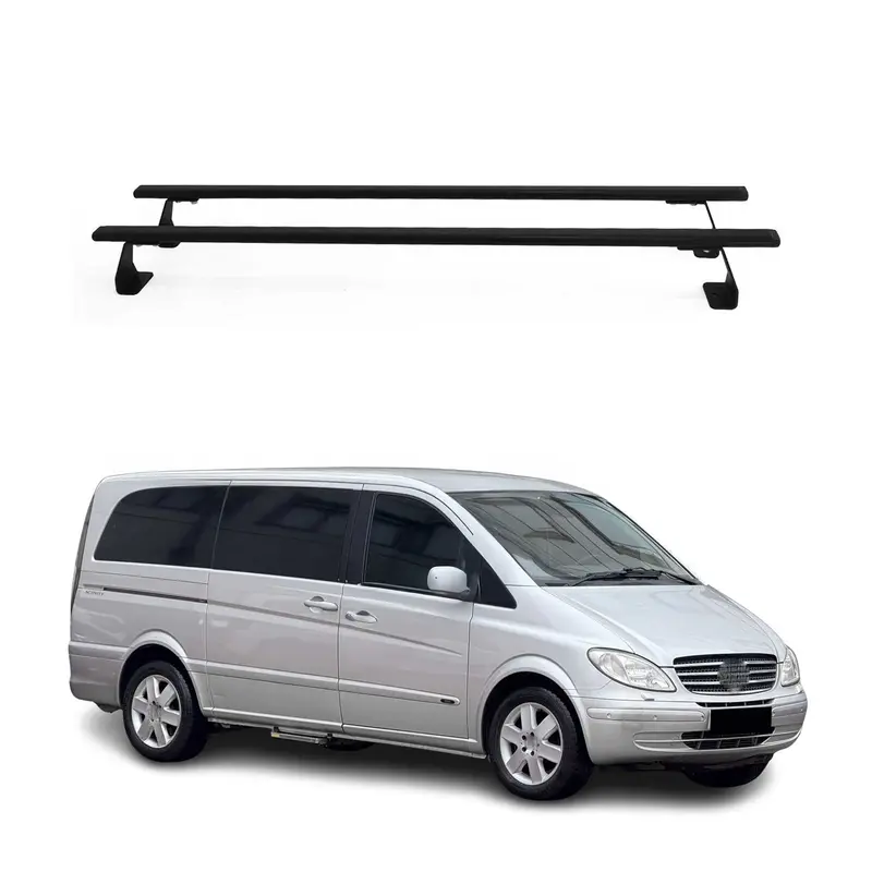 Barres de toit transversales pour Mercedes Vito W639 2003-2014 noir Alu