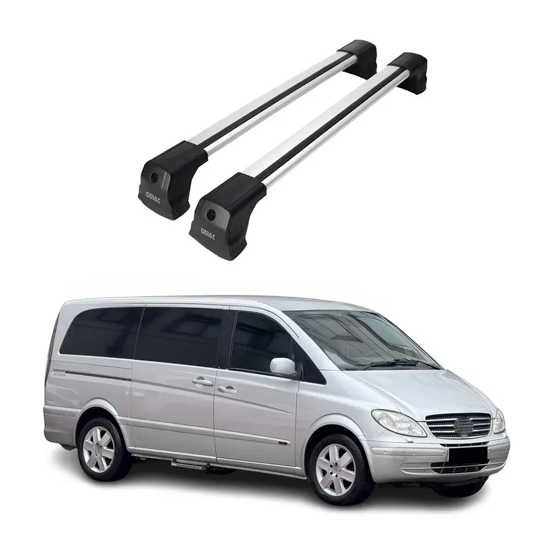 Barres de toit transversales pour Mercedes Vito W639 2003-2014 noir gris