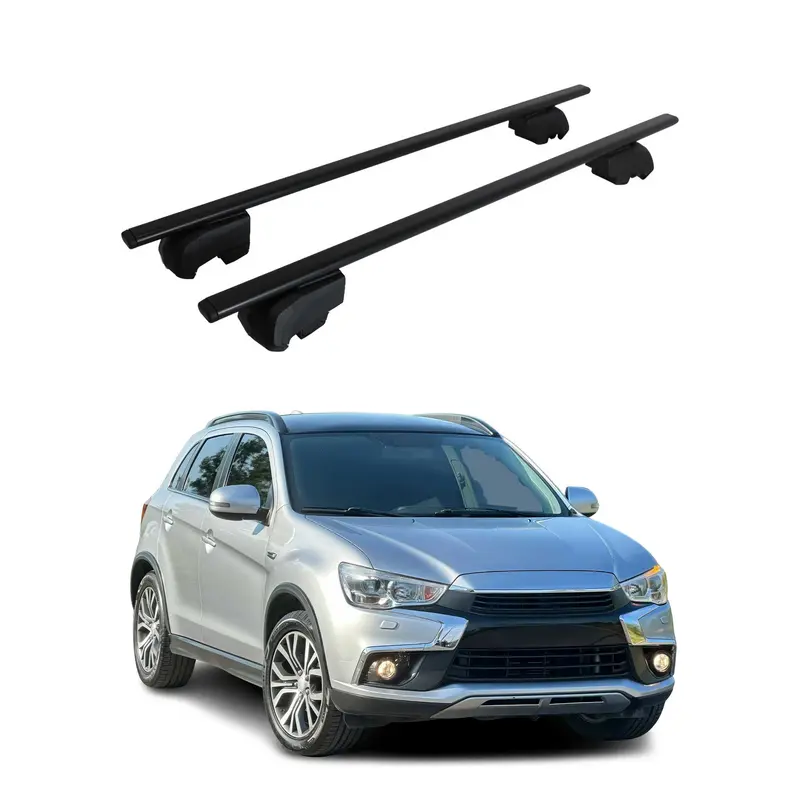 Barres de toit Transversales pour Mitsubishi ASX 2010-2023 Acier Noir ABE