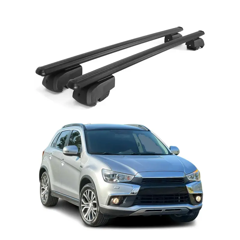 Barres de toit Transversales pour Mitsubishi ASX 2010-2023 Alu Noir ABE