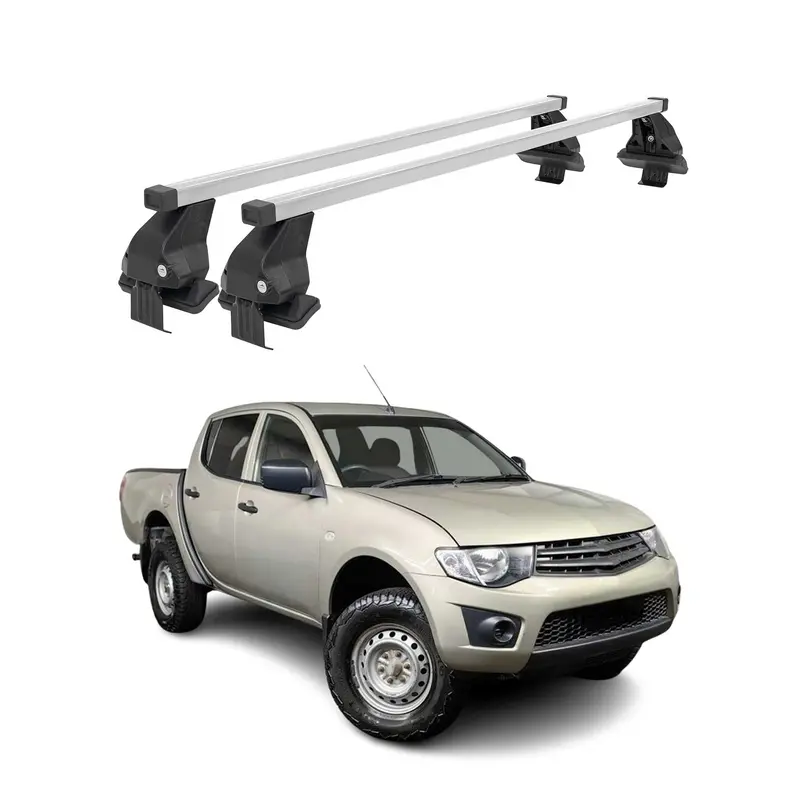 Barres de toit transversales pour Mitsubishi L200 2006-2015 Acier Gris